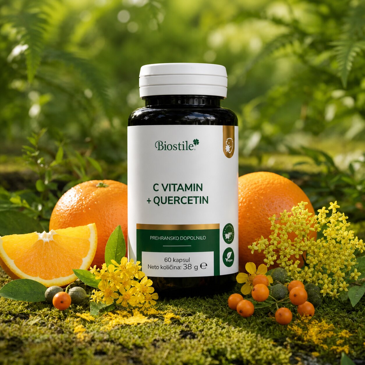C vitamin + Quercetin, 60 kapsul