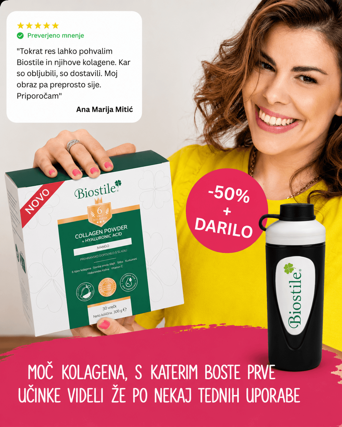 Brand: Collagen s hialuronsko kislino + darilo shaker - Mladosten videz - LP 1